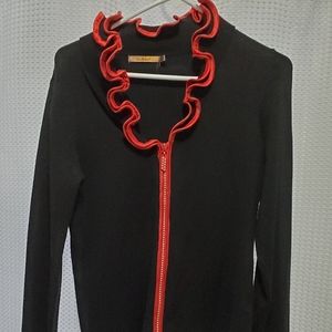 BELLDINI black sweater with rhinestones zipper